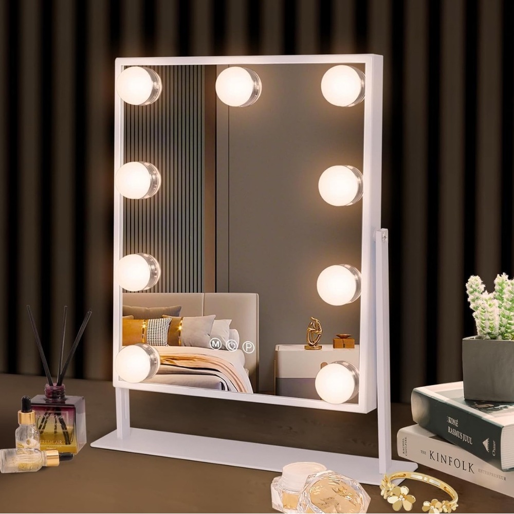 White Vanity Mirror with Lights